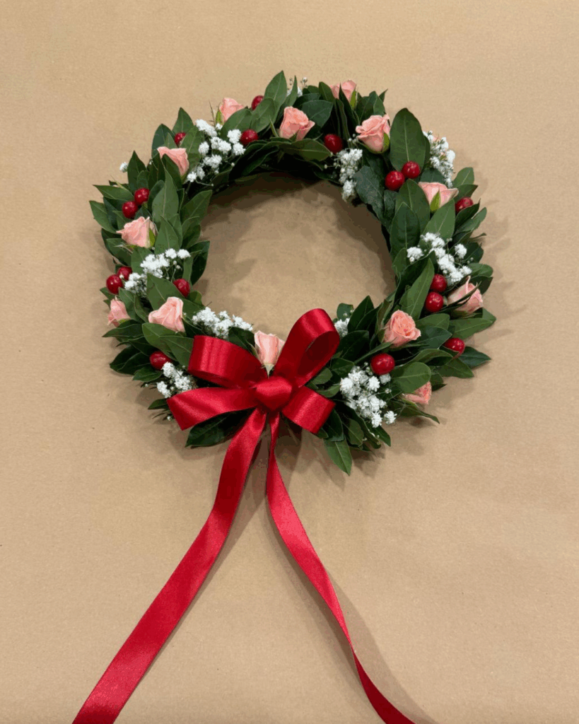 Coroncina per laurea con fiocco rosso