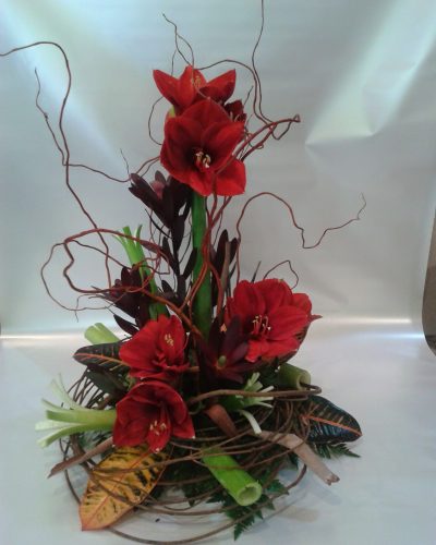 Centro tavola floreale - rosso